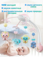 КАРУСЕЛЬ МУЗЫКАЛЬНАЯ С ПУЛЬТОМ УПР, РОЗ.,СВЕТ,МУЗЫКА С BLUETOOTH,ПРОЕКТОР,КОР 36*12*28СМ купить оптом и в розницу на базе игрушек