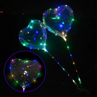 СЕРДЕЧКО НАДУВНОЕ ПВХ СВЕТЯЩЕЕСЯ СО СВЕТЯЩЕЙСЯ ПАЛОЧКОЙ купить оптом и в розницу на базе игрушек