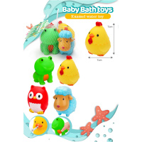 НАБОР ЖИВОТНЫХ- БРЫЗГАЛОК, РАЗМЕР 7*7СМ ДЛЯ КУПАНИЯ В ВАННЕ, 6 ШТ,СЕТКА купить оптом и в розницу на базе игрушек