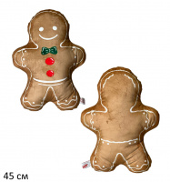 НОВОГОДНЯЯ ПОДУШКА ПРЯНИК, 45 СМ купить оптом и в розницу на базе игрушек