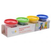 Набор для детского творчества Тесто-пластилин 4 цвета купить оптом и в розницу на базе игрушек