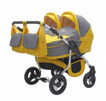 Коляска FENIX DUO (BartPlast) 07 серый-желтый купить оптом и в розницу на базе игрушек
