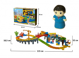 ДОРОГА СО СТРОИТЕЛЬНОЙ МАШИНКОЙ С ПРИЦЕПОМ НА БАТАР. НА СТРОИТЕЛЬНАОЙ ПЛОЩАДКЕ,КОР. 56*12*36СМ купить оптом и в розницу на базе игрушек