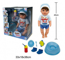 КУКЛА ПУПС 45 СМ,ПЬЕТ,ПИСАЕТ,ШАГАЕТ,НОГИ В КОЛЕНКАХ СГИБАЮТСЯ, С АКСЕСС.,КОР.33*18*38СМ купить оптом и в розницу на базе игрушек