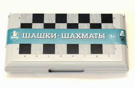 Игра настольная Шашки-Шахматы в пластиковой коробке (маленькая, серия) купить оптом и в розницу на базе игрушек