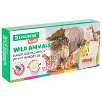 Набор для раскопок Дикие животные, 12 видов, карточки, инструменты, BRAUBERG KIDS, 665128 купить оптом и в розницу на базе игрушек
