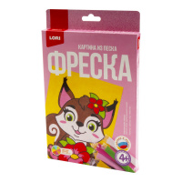Пз/ф-016 Фреска. Картина из песка Белочка с цветком купить оптом и в розницу на базе игрушек