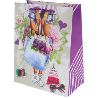 Dream cards Пакет подар.с мат.лам.,глит.и 3Dэлем.,30*41.5*12см(XL),Отдых в Париже,210г ППК-3603 купить оптом и в розницу на базе игрушек