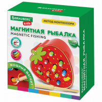 Сортер-рыбалка магнитный деревянный развивающий Клубника, BRAUBERG KIDS, 665245 купить оптом и в розницу на базе игрушек
