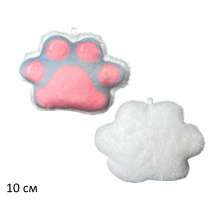 ЛАПКА-БРЕЛОК, 10 СМ, СЕР/БЕЛ, (ВЕЛЮР, МЕХ) купить оптом и в розницу на базе игрушек