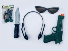 Набор Военный в комплекте: наушники, нож, очки, пистолет, в/п 16,5*26 см купить оптом и в розницу на базе игрушек