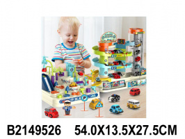 ПАРКОВКА С МАШИНКАМИ 4 ШТ НА ПАРКОВКЕ,ДВИЖЕНИЕ ВРУЧНУЮ И АВТОМАТИЧЕСКИ НА БАТАР.,КОР. 54*13,5*27,5СМ купить оптом и в розницу на базе игрушек