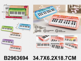 СИНТЕЗАТОР НА БАТАР,5 ЦВЕТОВ В АССОРТИМ.,КОР. 34,7*6,2*18,7СМ купить оптом и в розницу на базе игрушек
