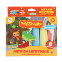 Мелки асфальтовые 6 цв Чебурашка МУЛЬТИ АРТ в кор.48наб купить оптом и в розницу на базе игрушек