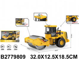 ТРАКТОР -КАТОК АСФАЛЬТОУКЛАДЧИК ИНЕРЦ.,СВЕТ,МУЗЫКА С БАТАР.,КОР. 32*12,5*18,5СМ купить оптом и в розницу на базе игрушек