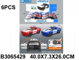 МАШИНА ПОЛИЦИИ ИНЕРЦ.,СВЕТ,МУЗЫКА,ДВЕРИ ОТКРЫВ.,РАЗМЕР 19,3*8,8*7,3СМ купить оптом и в розницу на базе игрушек