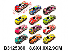 МАШИНА ПРИНТОВАН., РАЗМЕР 8,6*4*2,9СМ ,12 ЦВЕТОВ,ПАКЕТ 8,6*4*2,9СМ купить оптом и в розницу на базе игрушек