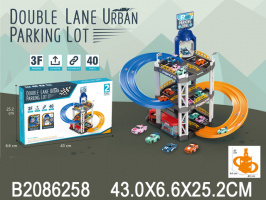 ПАРКОВКА С 2-МЯ МАШИНКАМИ ,2 ПОЛОСЫ ДЛЯ ДВИЖЕНИЯ,КОР.43*6,6*25,2СМ купить оптом и в розницу на базе игрушек