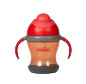 Поильник с трубочкой, 200 мл MEPSI (красный-серый-оранжевый) купить оптом и в розницу на базе игрушек