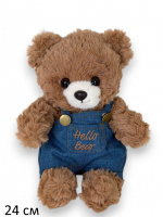 МИШКА В ДЖИНСОВОМ КОМБИНЕЗОНЕ МАЛ, 24 СМ купить оптом и в розницу на базе игрушек