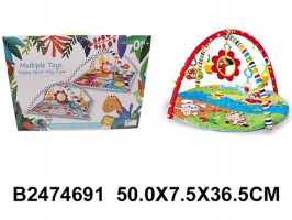 Коврик развивающий игровой, 5 подвесок, в/к 50*7,5*36,5 см купить оптом и в розницу на базе игрушек