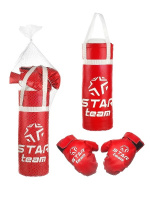 Боксерский набор STAR TEAM ?2 средний, цвет красный, груша 2,5 кг, перчатки 200 гр, в сетке 40 см купить оптом и в розницу на базе игрушек