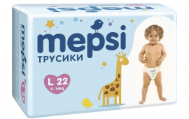 Подгузники-трусики детские Mepsi L size (22.шт.) купить оптом и в розницу на базе игрушек