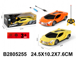 МАШИНА Р/УПР.С АККУМУЛЯТ.,USB, 4 КАНАЛА,СВЕТ ФАР, 2 ЦВЕТА,КОР. 24,5*10,2*7,6СМ купить оптом и в розницу на базе игрушек