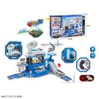 АВТОМОЙКА ДЛЯ ПОЛИЦЕЙСКИХ МАШИН, СВЕТ, МУЗЫКА, ВОДА МЕНЯЕТ ЦВЕТ МАШИН, КОРОБКА 44*11*27СМ купить оптом и в розницу на базе игрушек