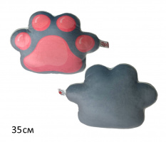 ПОДУШКА ЛАПКА 35 СМ, СЕР.,(ВЕЛЮР) купить оптом и в розницу на базе игрушек