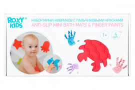 Набор игрушек для ванны мини-коврики SEA ANIMALS, яркие, 4 шт. с пальчиковыми красками купить оптом и в розницу на базе игрушек