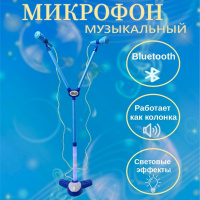 НАБОР МИКРОФОНОВ 2ШТ НА СТОЙКЕ ГОЛУБОЙ 24*23,5*10,5СМ, НА БАТАРЕЙКАХ, СВЕТОМУЗЫКА, BLUETOOTH, КОРОБКА 25*32*8СМ купить оптом и в розницу на базе игрушек