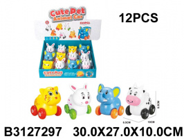 ЖИВОТНОЕ КАТАЛКА НА КОЛЕСАХ,РАЗМЕР 6,5*8,5*10СМ,4 ВИДА В АССОРТИМ. купить оптом и в розницу на базе игрушек