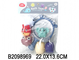 НАБОР ДЛЯ КУПАНИЯ ИГРУШКИ-БРЫЗГАЛКИ 6ШТ С САЧКОМ,ПАКЕТ 23,8*15,4СМ купить оптом и в розницу на базе игрушек