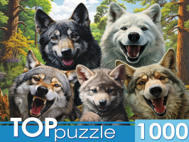 TOPpuzzle. ПАЗЛЫ 1000 элементов. Ф1000-7730 Селфи волков купить оптом и в розницу на базе игрушек