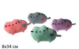 Подушка Кошка 4 цвета, 18х34 см, арт. 20462-2-28 купить оптом и в розницу на базе игрушек