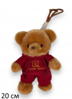 ПОДВЕСКА ПРЫГАЮЩИЙ БУРЫЙ МЕДВЕДЬ В ОДЕЖДЕ, 20 СМ купить оптом и в розницу на базе игрушек