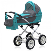 Коляска FENIX Classic LITE (1 в 1) (BartPlast) 03 серый-бирюза купить оптом и в розницу на базе игрушек