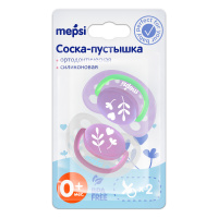 Соска-пустышка силиконовая MEPSI ортодонтическая, 0+, 2 шт. (0338) купить оптом и в розницу на базе игрушек