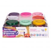Набор для детской лепки Тесто-пластилин с блестками, 8 цветов купить оптом и в розницу на базе игрушек