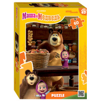 Мозаика puzzle 60 Маша и Медведь. Лесные истории (Анимаккорд) купить оптом и в розницу на базе игрушек
