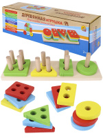 Деревянная игрушка. Пирамидка Формы и счет 23,5х7х5,5см (в коробке) (Арт. ИД-2115) купить оптом и в розницу на базе игрушек