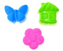 Формочки для песка (3 штуки в сетке),( Цветок, бабочка) 01850 купить оптом и в розницу на базе игрушек