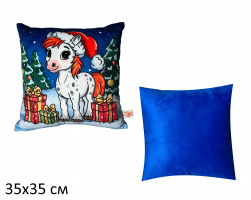 ПОДУШКА 35*35СМ ЛОШАДКА ДЫМКА (ВЕЛЮР, ПЕЧАТЬ) купить оптом и в розницу на базе игрушек