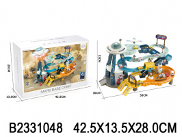 ОРБИТАЛЬНАЯ СТАНЦИЯ С КОРАБЛЕМ , С МАШИНКАМИ И ПАРКОВКОЙ,КОР. 42,5*13,5*28СМ купить оптом и в розницу на базе игрушек