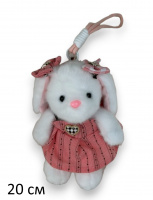 ПОДВЕСКА ПРЫГАЮЩИЙ КРОЛИК В ОДЕЖДЕ, 20 СМ купить оптом и в розницу на базе игрушек