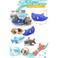 НАБОР МОРСКИХ ЖИВОТНЫХ- БРЫЗГАЛОК, РАЗМЕР 11*10СМ ДЛЯ КУПАНИЯ В ВАННЕ, 4 ШТ,СЕТКА купить оптом и в розницу на базе игрушек