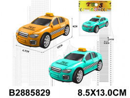 МАШИНА ТАКСИ ИНЕРЦ ,2 ЦВЕТА,ПАКЕТ 8,5*13СМ купить оптом и в розницу на базе игрушек