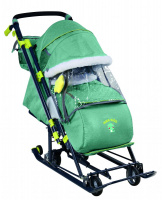 Коляска комбинированная Ника детям 7-7 (НД7-7/3 дизайн в джинсовом стиле зеленый) купить оптом и в розницу на базе игрушек