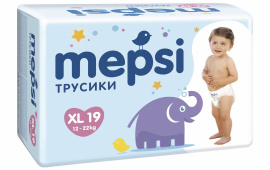 Подгузники-трусики детские Mepsi XL size (19шт.) купить оптом и в розницу на базе игрушек
